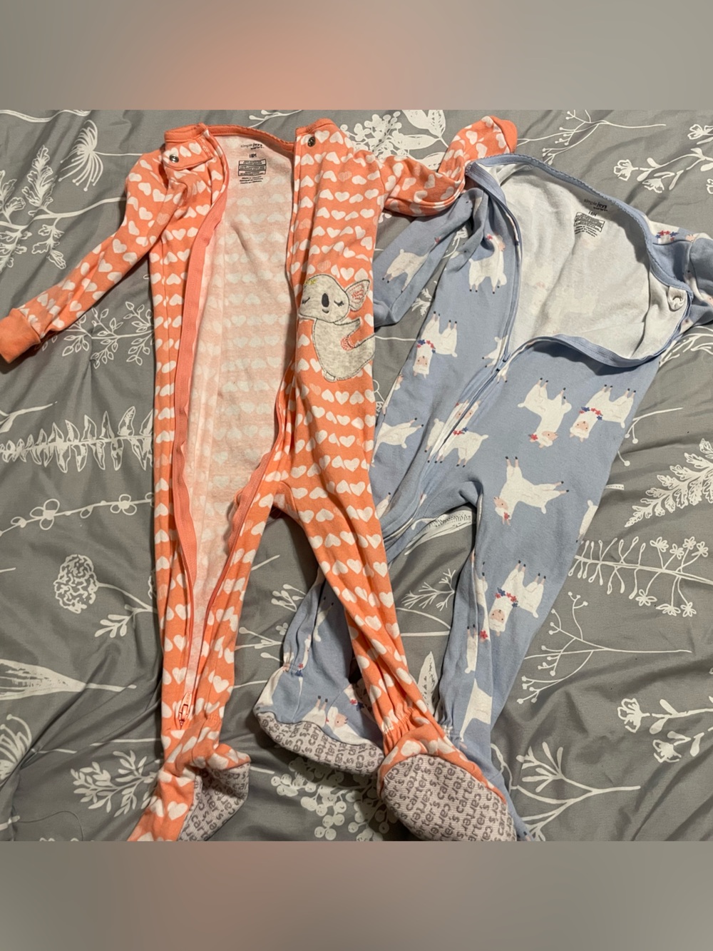 Bundle of Two - Baby Girl 18M Footie Pajamas